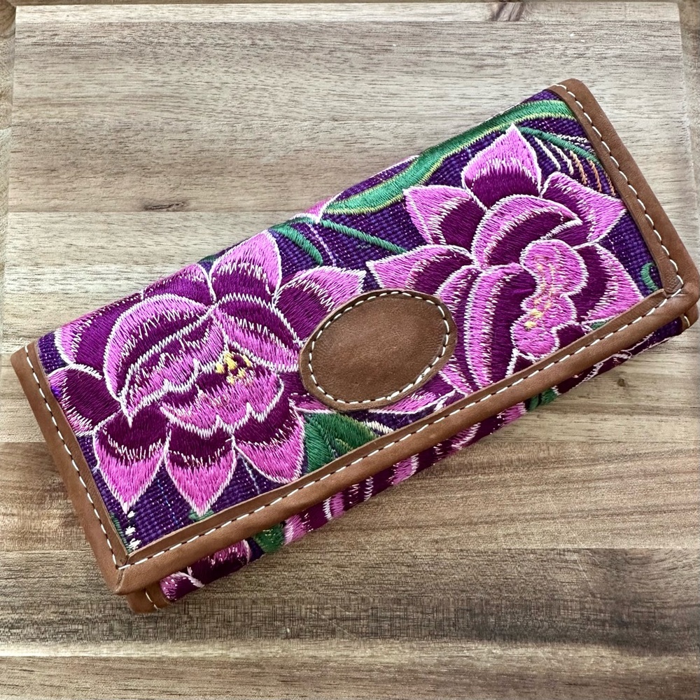 Mexican Wallet Floral Embroidery Artisan Wallet